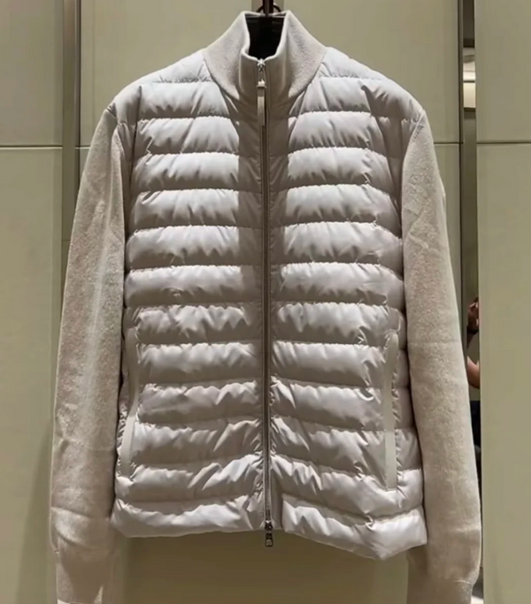 Padded Wool  Cashmere Zip-Up Cardigan