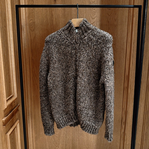 Wool Alpaca Zip-Up Cardigan