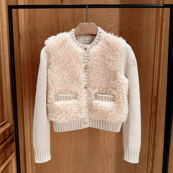 Padded Wool  Teddy Cardigan