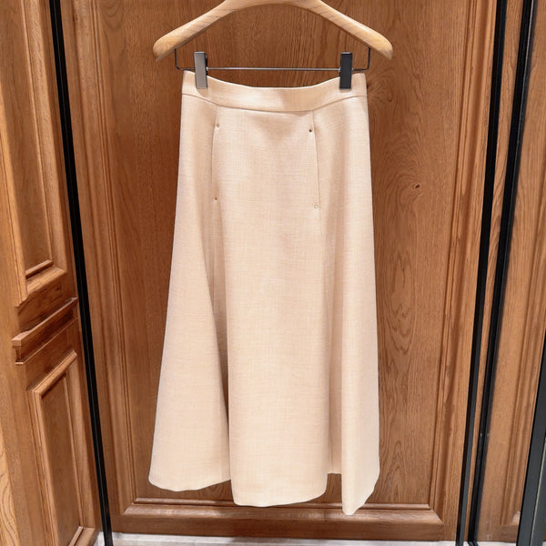 Mouliné Wool Midi Skirt