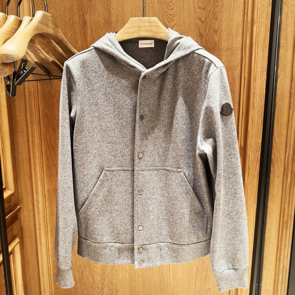 Moncler Wool Blend Zip-Up Hoodie