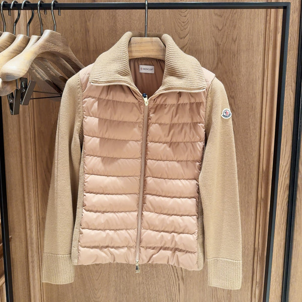 Padded Wool Zip-Up Cardigan