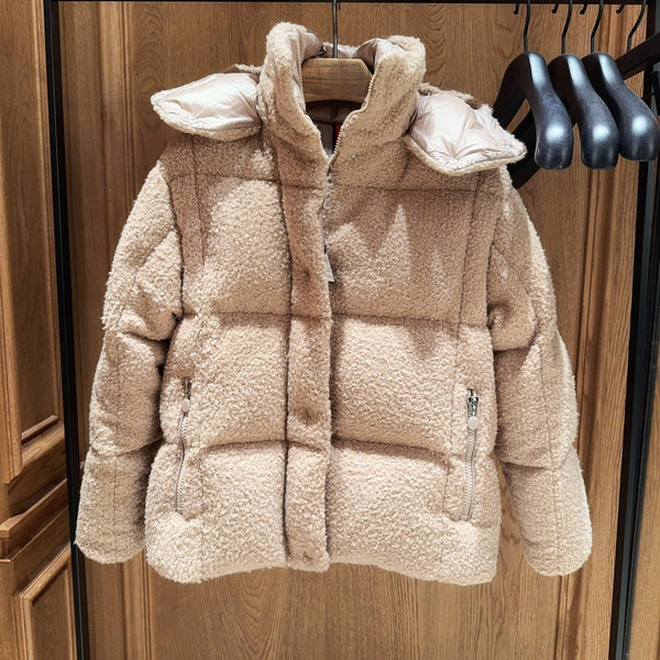 Paranas Metallic Hooded Short Down Jacket