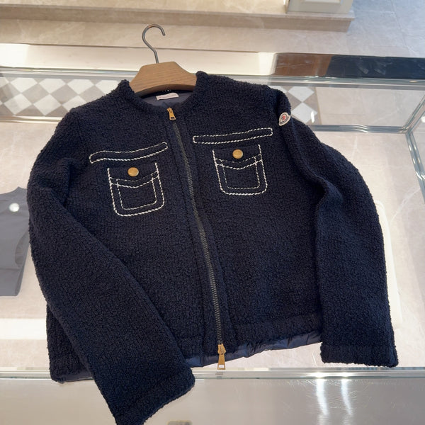 Padded Wool Zip-Up Cardigan