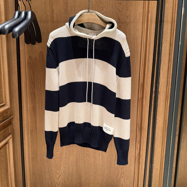 STRIPED COTTON HOODIE