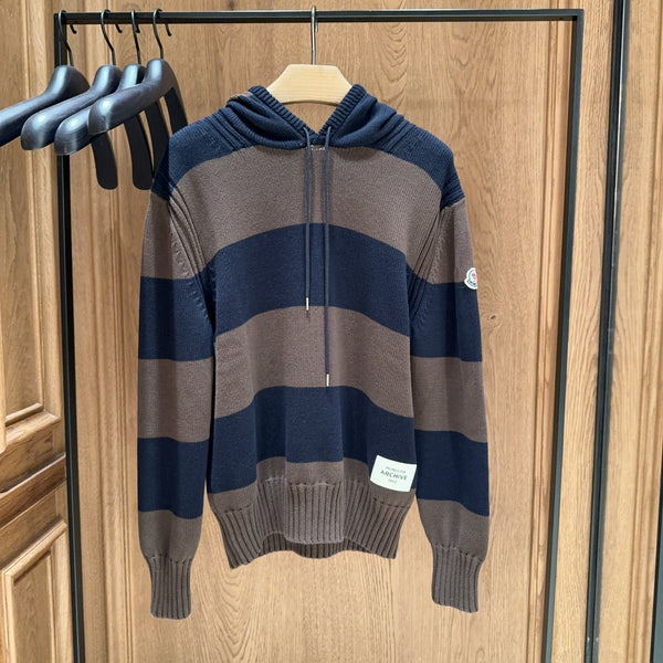 STRIPED COTTON HOODIE