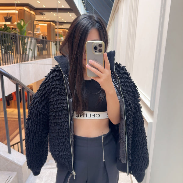 Moncler x EE72 by Edward Enninful Wool Blend Zip-Up Cardigan