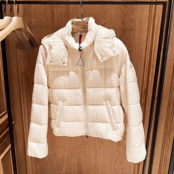 Gisors Geometric-Quilted Hooded Short Down Jacket