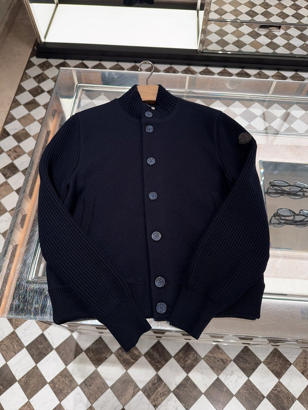 Limited Availability  Padded Wool Zip-up Cardigan