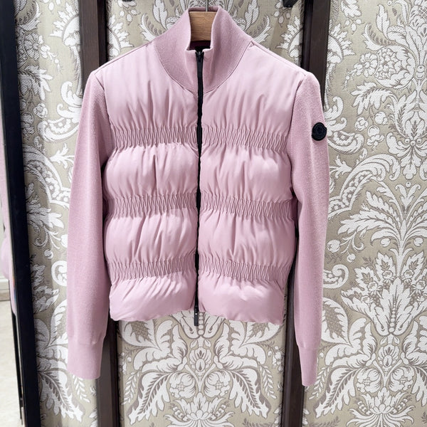 Padded Wool Zip-Up Cardigan