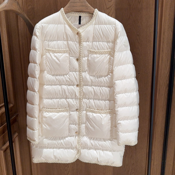 Gencaylong Braided Trim Mid-Length Down Jacket