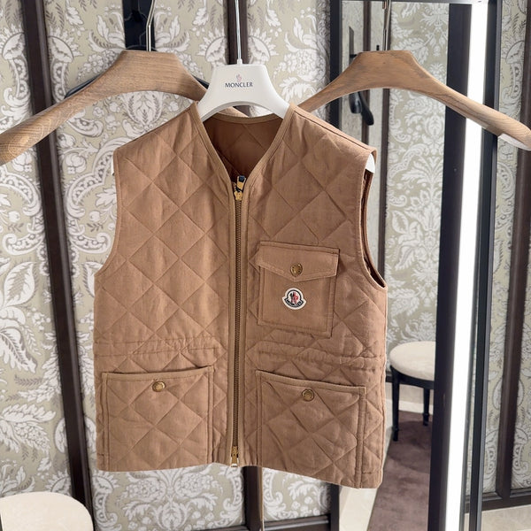 Vigny Diamond-Quilted Padded Linen Gilet